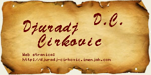 Đurađ Ćirković vizit kartica